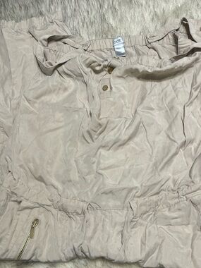 Cache Light Beige Sleeveless Romper with Gold Accents